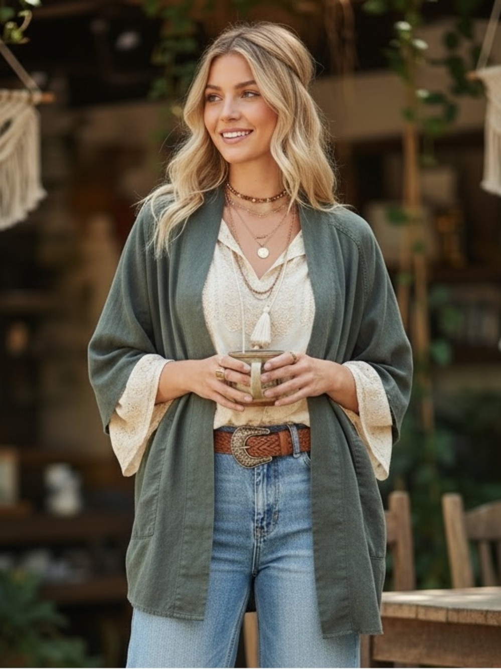 Wilfred Free Aritzia open belted cardigan